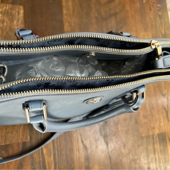 Blue Tory Burch Robinson Zip Tote Tory Burch Robinson Double Zip